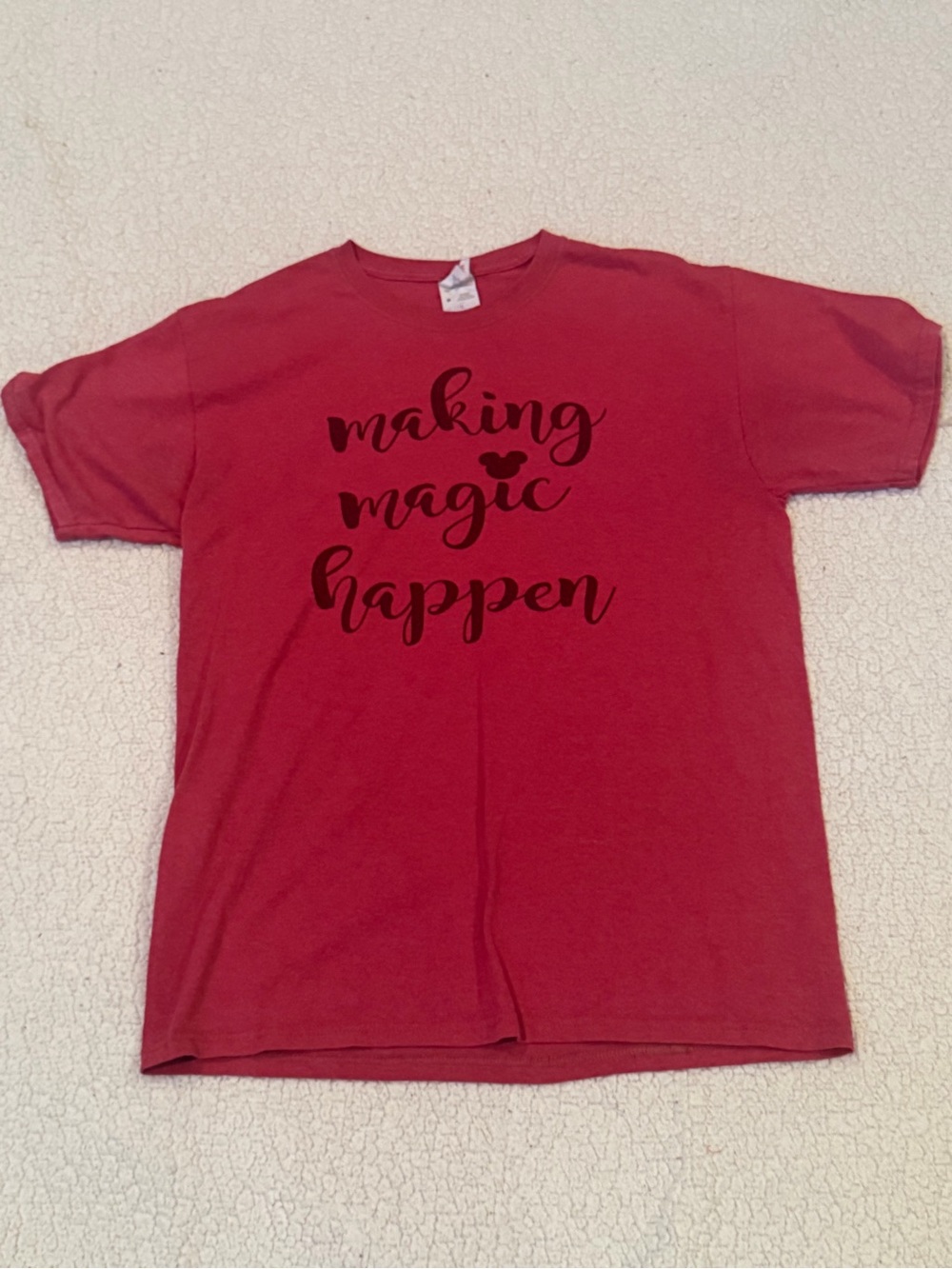 Disney Themed T Shirt Making Magic Happen Red Large